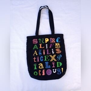 Colorful Lettered Tote Bag Supercalifragilisticexpialidocious Casual Everyday